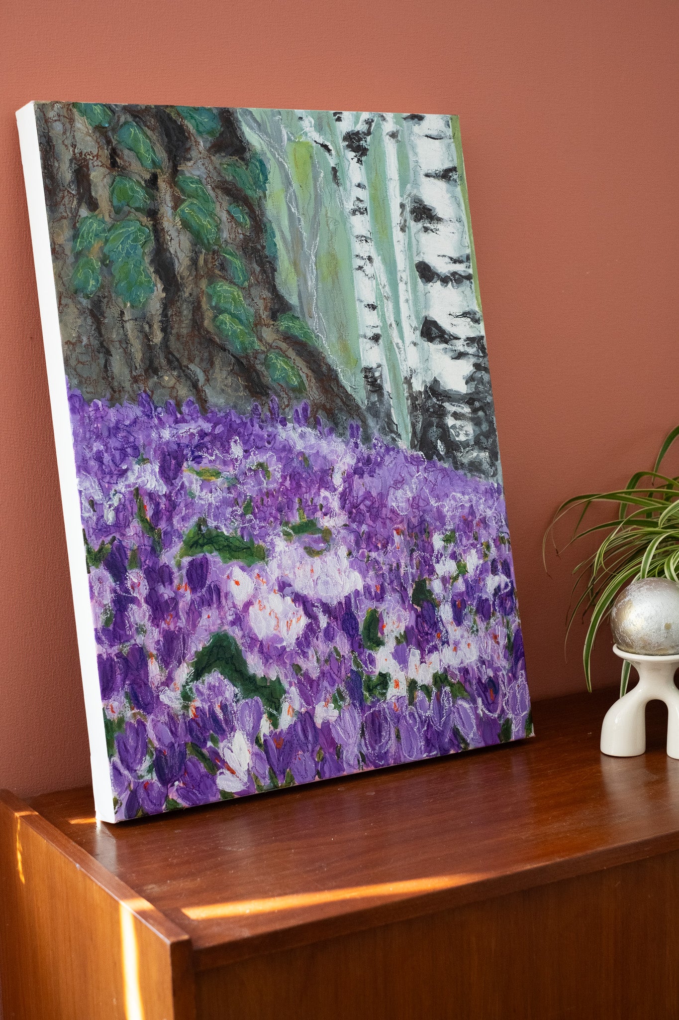 Painting Purple Crocus by Karin Frenay