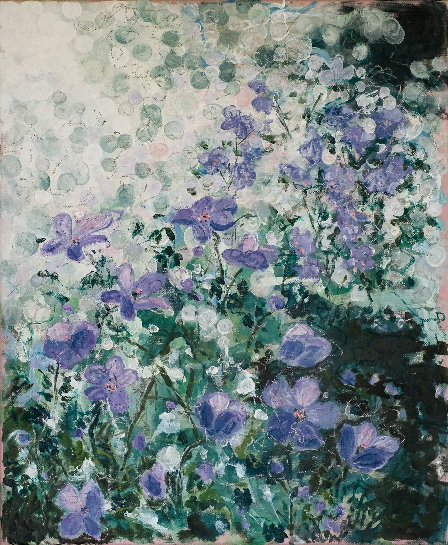 Abstract Flower Painting by Karin Frenay