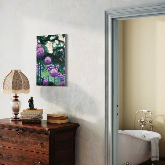 Purple Allium painting by Karin Frenay