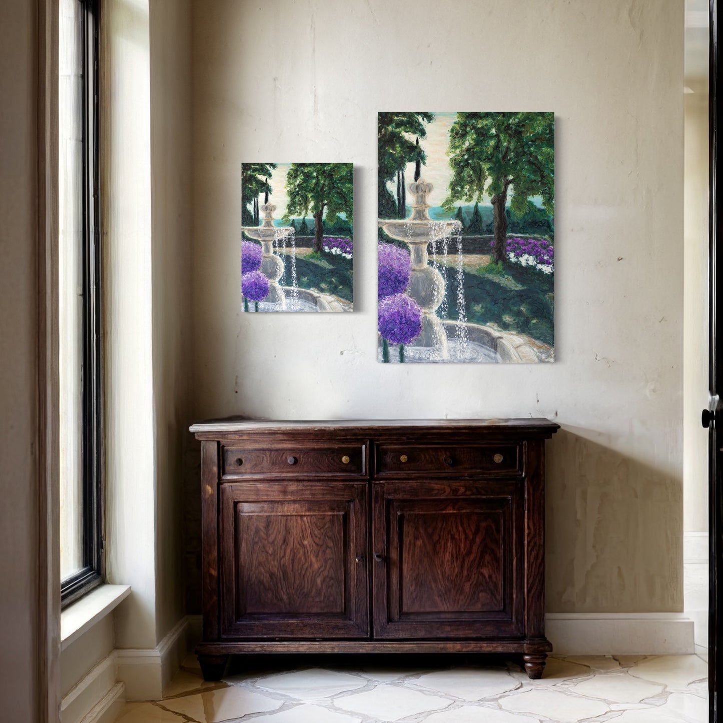 Painting Chateau de Borie by Karin Frenay