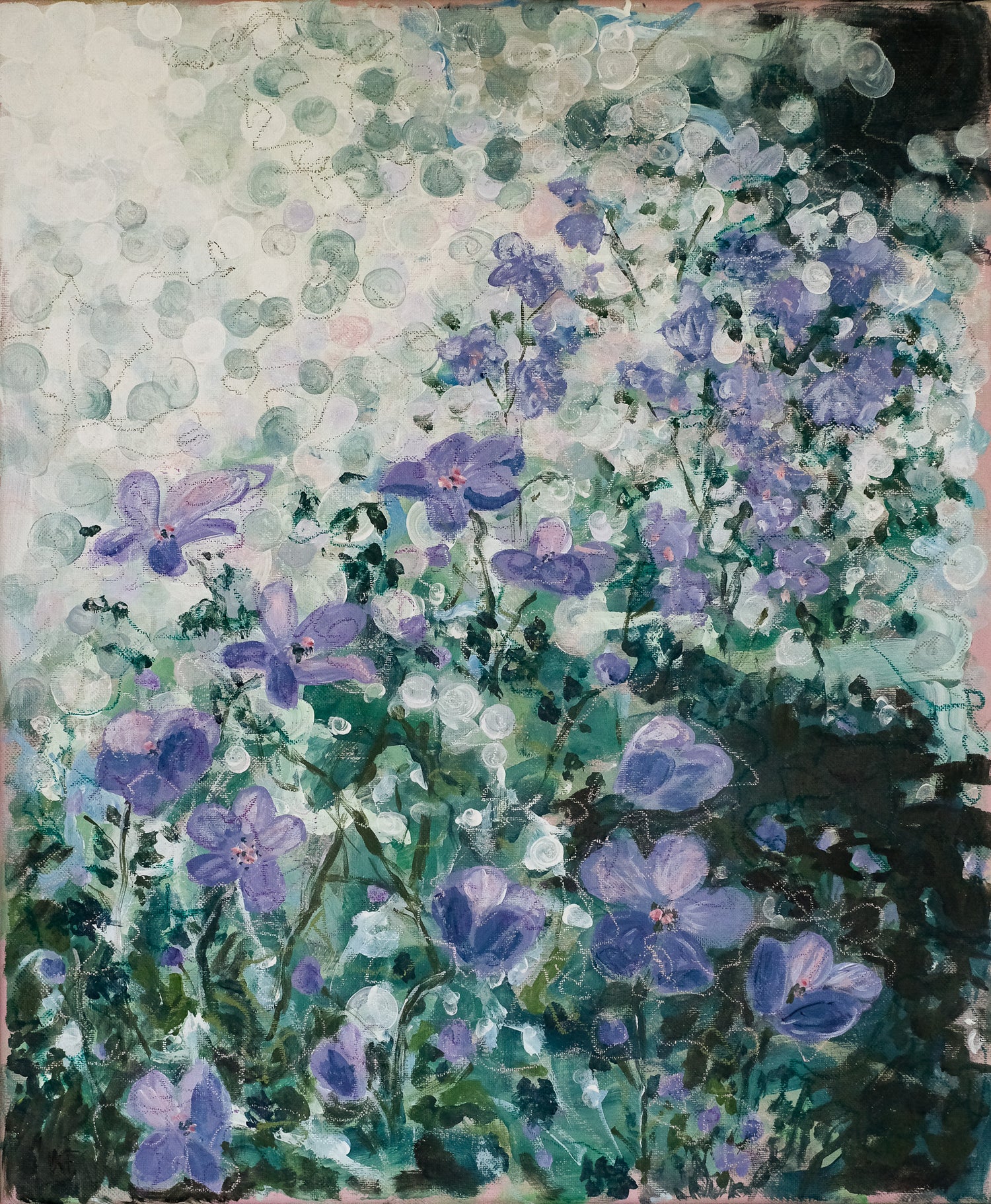 Abstract Flower Painting by Karin Frenay