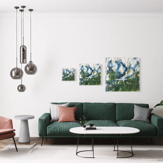 Abstract garden painting by Karin Frenay