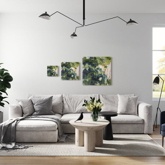 Abstract garden painting by Karin Frenay