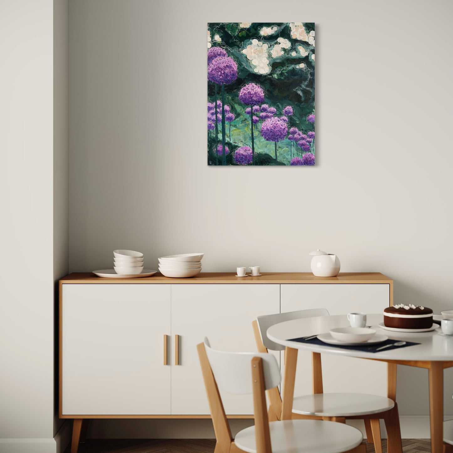 Purple Allium painting by Karin Frenay