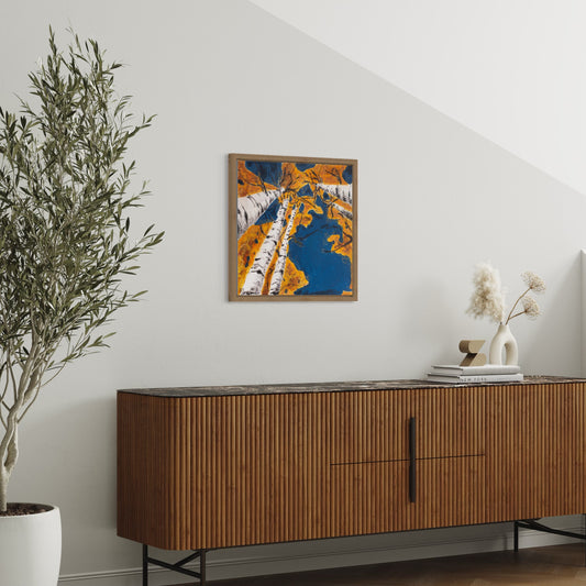 Into the sky 3 - I paint with acrylic on canvas and embellish the details with oil pastel. My goal is to make the artwork interesting from a distance and up close. Acrylic on canvas 50 x 50 cm